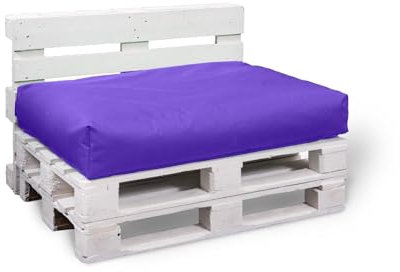 BuBiBag Palettenkissen - Beanbag Sitzauflage für Paletten | Sitzfläche für In & Outdoor | Sitzkissen in versch. Größe & versch. Farbe (120x80x15 cm, lila)