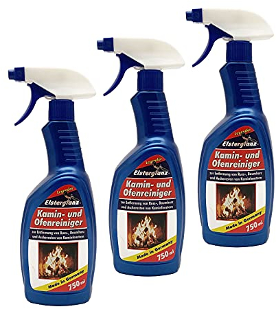 3 x 750ml Elsterglanz Kamin & Ofen Glasreiniger Kaminglasreiniger Ofenglasreiniger, Kaminofenreiniger