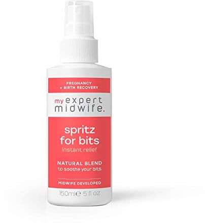 My Expert Midwife Spritz for Bits, 150ml Pregnancy & Postpartum Relief Spray to Ease Perineal Discomfort, Hospital Bag Maternity Essential, Natural Formula for Soothing Care Before & After Birth
