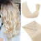 TESS Clip in Extensions Echthaar, 8pcs Clip in Haarverlängerung Remy Echt Haare Natürliche 18 Clips 8 Tressen Clip in Extensions Human Hair 65g 40 cm Platinblond