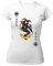 clothinx Damen T-Shirt Fit Karneval & Fasching Spielkarte Joker Kostüm Weiß/Bunt Größe M