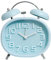 JZK Cuarzo Retro analógico Despertador silencioso sin tictac de Doble Campana con retroiluminación, Despertador Ruidoso a Pila para sueños Profundos, pequeño Reloj Noche Azul para Dormitorio, Viajes