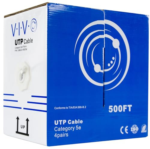 VIVO White 500ft Bulk Cat5e Wire, CABLE-V002W