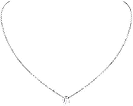 ChicSilver Buchstabe G Halskette aus 925er Sterling Silber Buchstabenanhänger mit 40+5cm Halskette mit Geschenkebox für Damen und Frauen