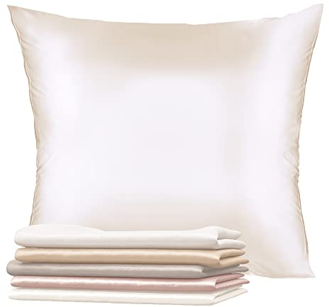 Taie Oreiller Soie Naturelle 50x75 Dreamzie - 100% Soie Mûrier 19 Mommes Certifiée Oeko-TEX - Bienfaits Cheveux et Peau Anti-Âge - Ivoire