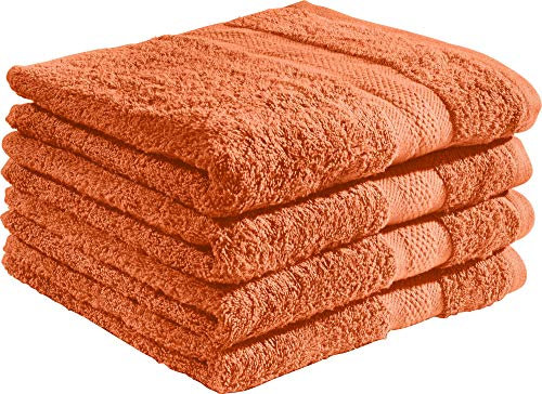 REDBEST Duschtuchset, Frottierset 4er-Pack Chicago Terra Größe 70x140 cm - saugstark, strapazierfähig, ideal für Reisen, Sport (weitere Farben)