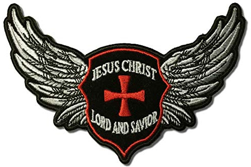 Embroidered Jesus Christ Lord and Savior Wings Christian Iron on Patch