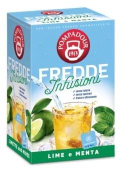 Pompadour 1913 | Fredde Infusioni Lime & Menta | Bustine Infuso Acqua Fredda - 18 Bustine di Tè (45 Gr) | Tisana Fredda Lime e Menta
