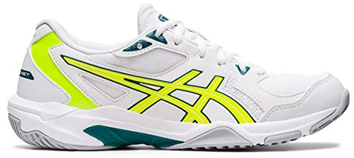 ASICS Women's Gel-Rocket 10 Volleyball Shoes, White/Safety Yellow, 10 UK