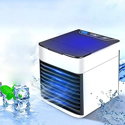 VVLXRIC Nebulizzatore per Condizionatore, con Luci A LED A 7 Colori Deumidificatore Raffrescatore, Basso Consumo Energetico Ventilatore da Tavolo, per Casa E Ufficio