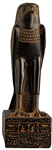 Alte ägyptische Falke Vogel Gott Horus Statue schwerer schwarzer Stein hergestellt in Ägypten Der Name Horus bedeutet der, der oben ist und der, der weit entfernt ist. Horus wird als Falke