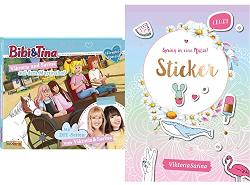 Kiddinx Entertainment Gmb - Bibi und Tina: Viktoria und Sarina auf dem Martinshof & Spring in eine Pfütze! Sticker-Set - Altersempfehlung: 6+, Kid - Sticker