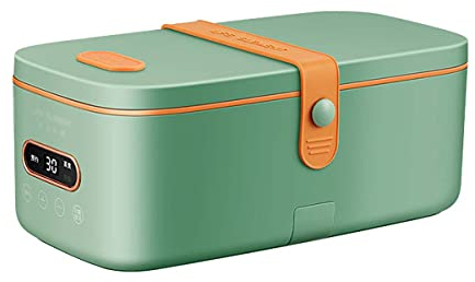 Samnuerly Electric Lunch Box Food Heater, Portable Electric Heating Lunch Box Food Heater, Rice Cooker Bento Box with HD display screen 1L, No water injection,Green