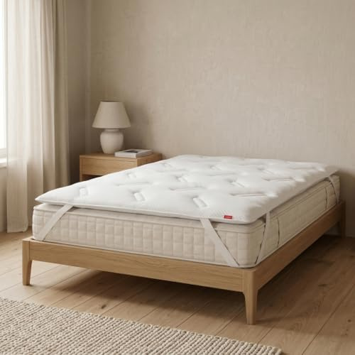 PIKOLIN - Surmatelas Mémoire de Forme 135x190 cm | Épaisseur 3 cm, Housse Déhoussable et Respirante | Confort Hôtelier, Soulage Les Tensions Musculaires | Modèle Nagoya, Certifié Oeko-TEX