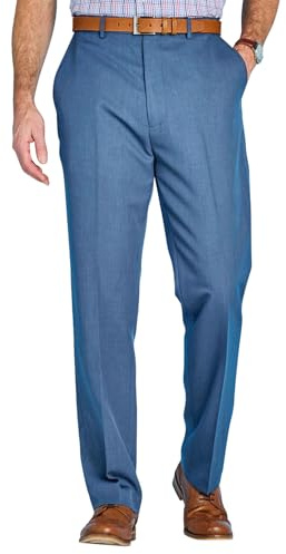 Pegasus Men's Stain-Resistant Trousers with Hidden Stretch Waistband | Easy-care and Versatile Pants, Non-Iron, Flat Front Slacks for Men, 4 Pocket Design including 2 Buttoned Rear Pockets