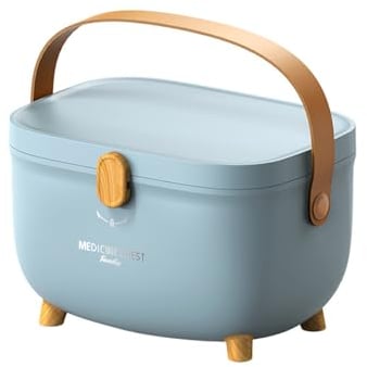 DYOUen Boîte à pharmacie à domicile Boîte de premiers secours Portable Boîte de rangement pour médicaments Grande capacité avec poignée