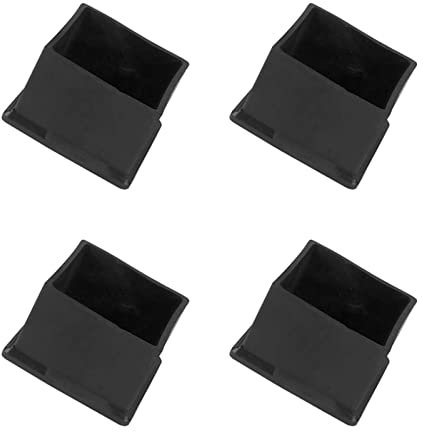 METALLIXITY Chaise Jambe Terminal Couverture (60mm x 60mm) 4Pcs, Carré PVC Meubles Pieds Capuchons Plancher Protecteur - pour Canapé Table Patio Chaises, Noir