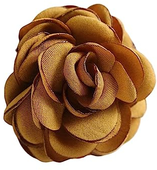 BEALIFE Fleur Broche Accessoires en Tissu Coréen Rose Tissus Artificiels Textile À La Maison Ornements Femmes Chaussures Prévalentes De Mariage, Curcuma