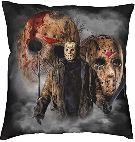 The Beach Stop Jason Voorhees Halloween Horror Film Gruseliger Kissenbezug | Einzigartige Heimdekoration Inspo Geschenkidee | 45 x 45 cm | Jason Thema