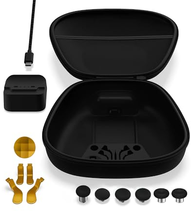 Kit completo di accessori di ricambio con custodia, dock di ricarica e cavo, 6 levette, 4 palette, 2 D-pad per Xbox One Elite Series 2 e controller Core