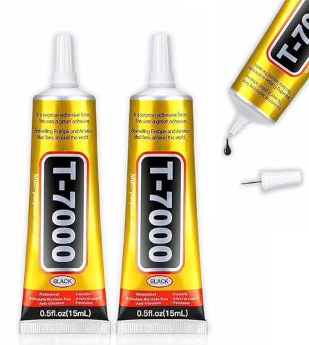 T7000 Super Glue - 2Pcs Multifunction Waterproof Glue - 15ml Superglue for Plastic - Strength Adhesive for Electronics, Rhinestones, Beads, Fabric, Metal, Nail Art