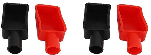 Booso 4 Stück serielle Schutzhülle für Autobatterie, Schutzhülle für Autobatterie, Gummimanschetten, Batteriepolpolschutz