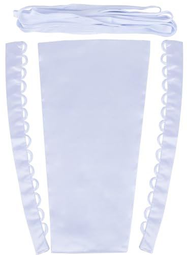 GORGECRAFT 4Stk/Set Satin-Korsett-Set Hochzeitskleid Reißverschluss-Ersatz Verstellbares Korsett-Rücken-Set Schnür-Satinband-Krawatten Für Formelles Abschlussballkleid Riemen Abendkleid Zubehör Weiß