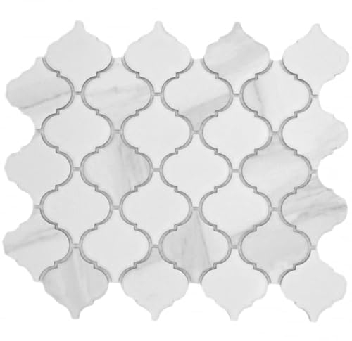Keramik Mosaik Florentiner Carrara Optik Vintage weiß grau matt MOS13-0201