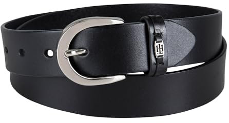 Tommy Hilfiger Damen Th Ornament Gürtelschlaufe Gürtel, Schwarz, 3X
