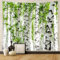 Aotiwe Wandteppich Aesthetic Grün, Wandtücher Modern Landschaft Wald Wandtuch Birkenwald Wohnzimmer Schlafzimmer Wanddeko 210X140cm