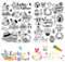 BOFUNX Silikonstempel Ostern, 2 Blätter Clear Stamp Ostern Set Silikon Stempel mit Ostereiern Hase Küken Huhn Blume Wörter Frühling Stempel für DIY Handwerk Scrapbooking Fotoalbum Karten Dekoration