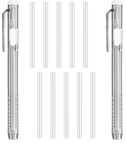 Lot de 10 recharges de gomme mécanique rétractable - Gomme de style stylo - Recharges pour gommes à crayon - 10 recharges pour gommes rétractables