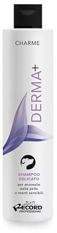 Record Charme Shampoo Derma+ für Hunde, 250 ml, Ideal für kurzes und rasiertes Fell, mit Teebaumöl und Neemöl, Hergestellt in Italien