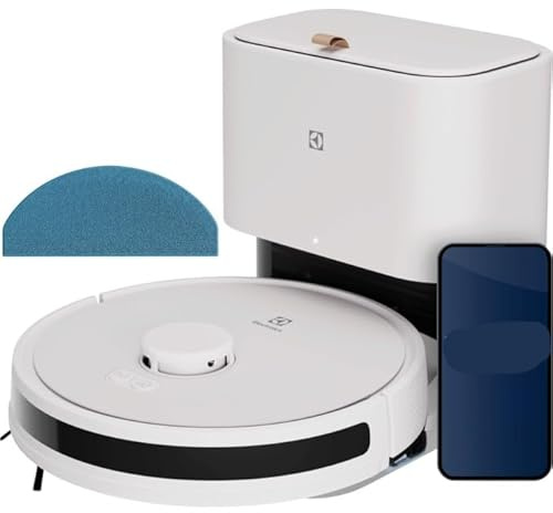 Electrolux ER71UW2SW Robot Aspirateur Laveur, Navigation Lidar, 0,28 L, 72 DB, Blanc Coquillage