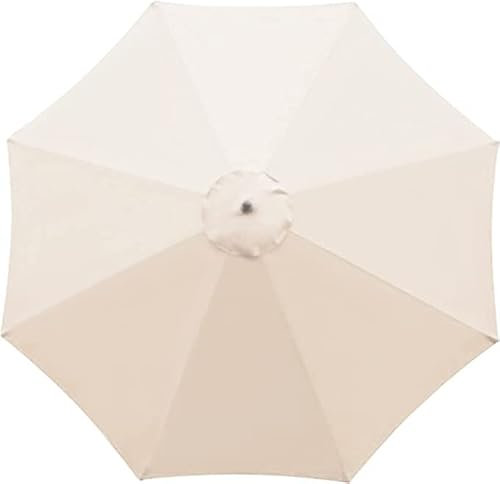 Yaqor Tissu parasol 8 baleines 3 mètres couleur crème. Rechange parasol 8 tiges 3 mètres résistant et épais. Remplacement parasol 3 m 8 tiges pour parasols de terrasse.