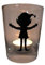 Lichtidee Teelicht Glas Windlicht Tischlicht Print schwarz mit Weinachtswichtel Welcome Handmade Unikat Maritim Geburtstag Ostern Muttertaggeschenk, Höhe 9cm,