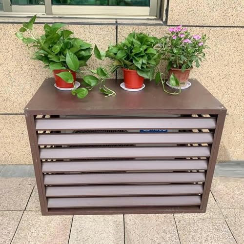 Cubierta de Aire Acondicionado Soporte de Flores de Aluminio Rejilla Exterior Rejilla Aire Acondicionado Valla para Dispositivos Exteriores Pantalla Decorativa Aire Acondicionado Valla de privacidad