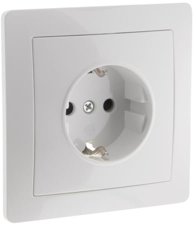 Prise encastrée Schuko - Blanc - Orys - Zenitech