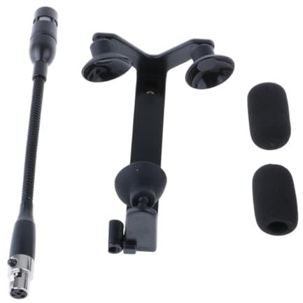 kowaku Instrument Microphone Clip Set Musical Instrument Mic with Clip Kit Condenser Gooseneck Guitar Mic Clip Set, 4 Pin for Shure