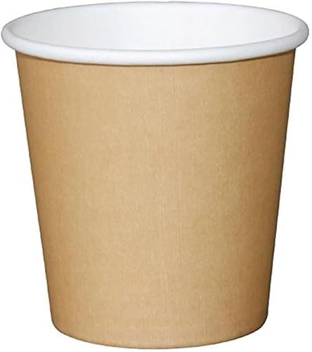 Fiesta Green Recyclable Espresso Coffee Cups 114 ml / 4 oz (Pack of 6000), Kraft Brown, Single Wall, Renewable Paperboard, Polyethylene Lining Prevents Leakage, GP447