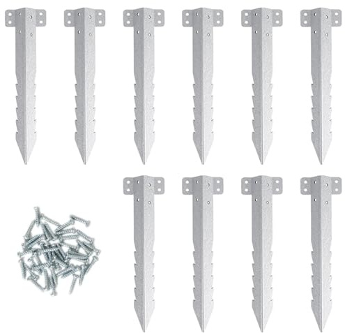 Eckprofile für Gartenbetten | 10 Stück Halterungen für Gartenbalken – Spitze für den Innenbereich und Metallhalterung für Rasen, Gemüsegärten und Wände