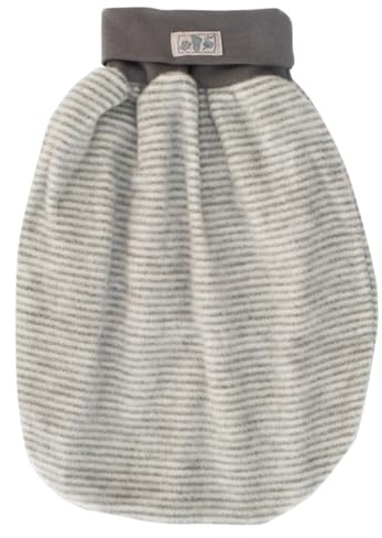 Lilano Wickelsack aus Schurwolle, Gestreift Orange, Pucksack für Babys, 80x90 cm, Wärmend (Grau/Natur)