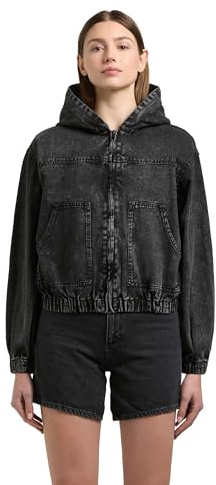 khujo Damen modische Jeansjacke leichte Übergangsjacke kurz im Bomberjacken-Look mit Kapuze Gretel XS-XXL