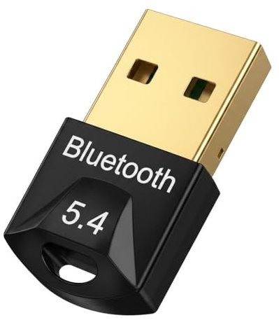 Adaptador Bluetooth 5.4 USB para PC, Receptor Bluetooth Dongle Inalámbrico de Baja Latencia Soporta 7 Dispositivos Compatible con Windows 11 10 8.1 para Auriculares Ratón Teclado Altavoz