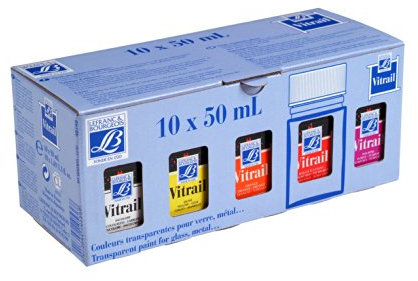 Lefranc Bourgeois Couleur Vitrail Assortiment 10 flacons de 50ml
