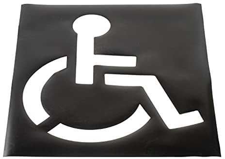 GLOBAL INDUSTRIAL Heavy Duty Black Vinyl Handicapped Parking Lot Stencil (37 x 43) inch