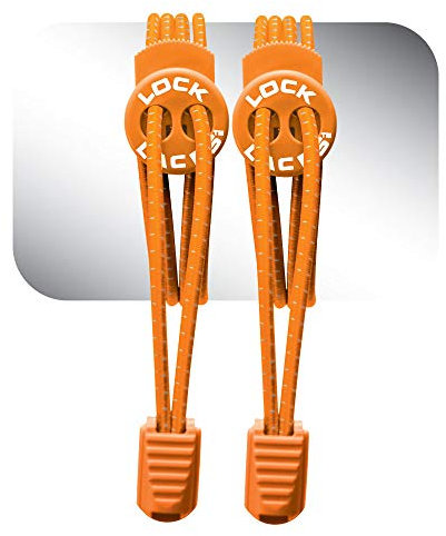 LOCK LACES - Elastic No Tie Shoe Laces - One Size Fits All for Kids and Adults - Elastic No Tie Shoelaces, Orange, 48-Inch