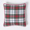 Homescapes Karierte Kissenhülle Macduff 45 x 45 cm, Zierkissenbezug aus 100% Baumwolle mit schottischem Tartan-Muster und Reißverschluss, Schottenmuster rot-weiß
