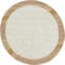 -LUXOR- living Teppich Wolle, Nepalteppich, Kurzflor, handgeknüpft, Bordüre Wollteppich, für Schlafzimmer und Wohnzimmer, Größe:150 cm Rund, Farbe: Beige