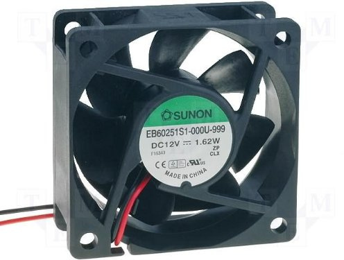 Sunon Lüfter 60x60x25mm EE60251S1-999 DC 12V 4500 U/min 27dBA Gleitlager 2 Litze